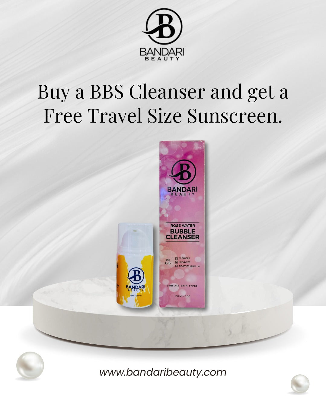 Buy Bandari Beauty Rose Water Bubble Cleanser 150ml and get a Free Travel Size Sunscreen Bandari BeautyGreenhouse Mall Suit 25, Ngong Road, Kilimani, Nairobi Kenya