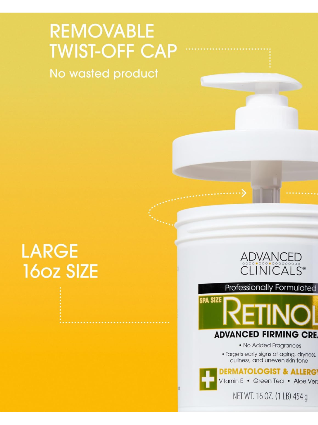 Advanced Clinicals Retinol Cream - 454g
