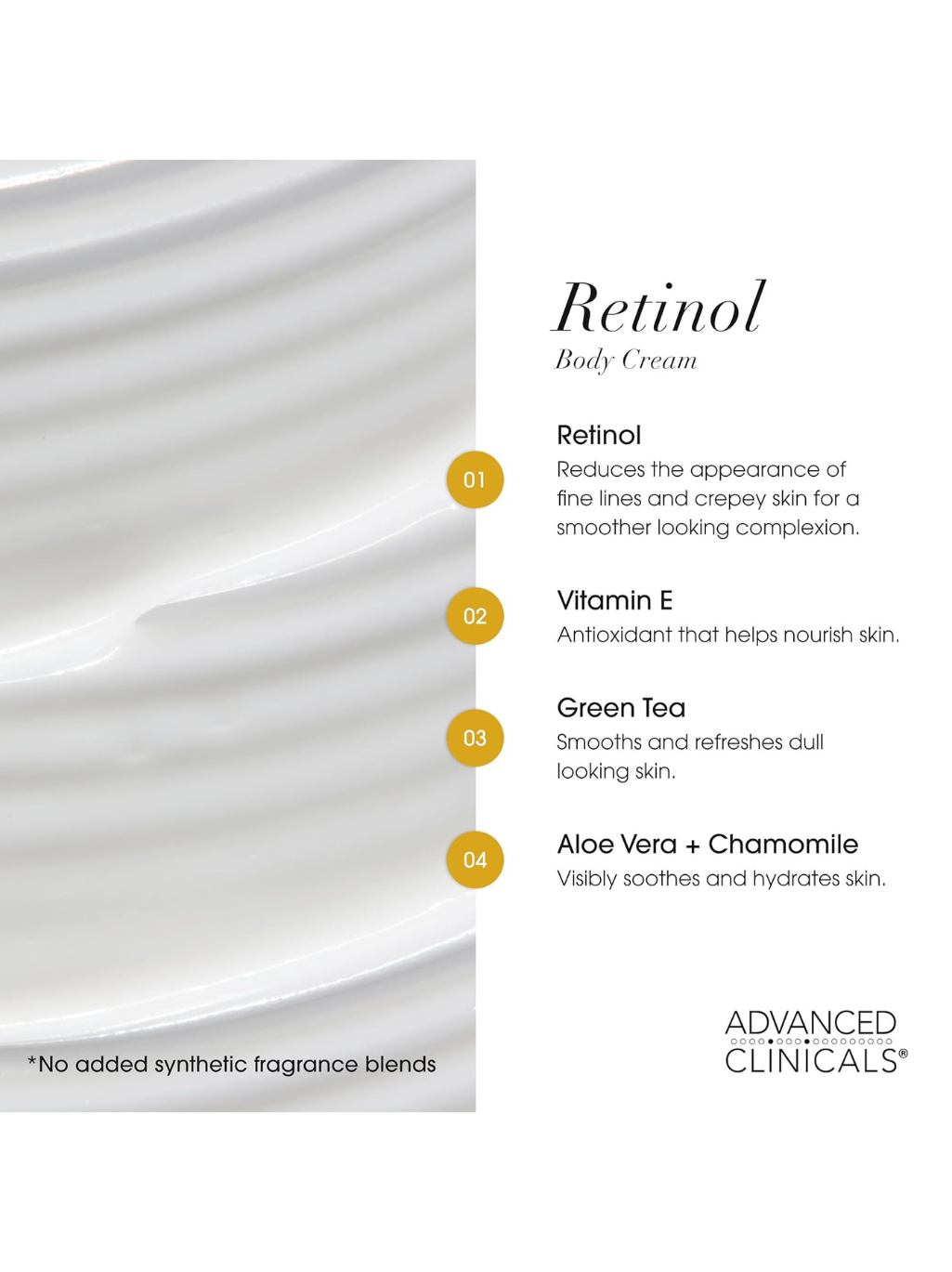Advanced Clinicals Retinol Cream - 454g
