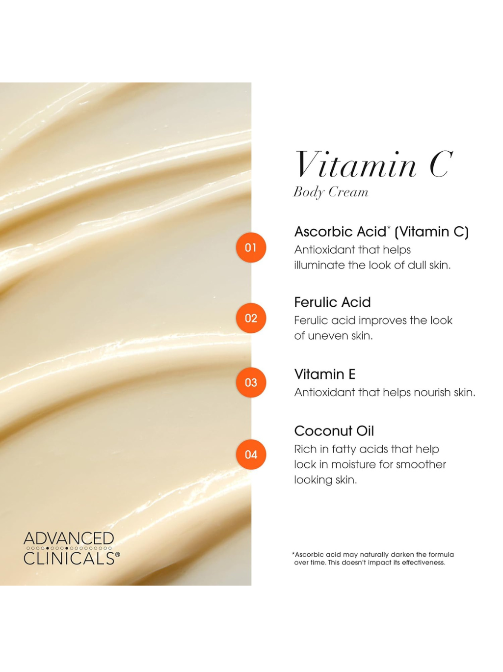 Advanced Clinicals Vitamin C Face and Body Cream - 454g