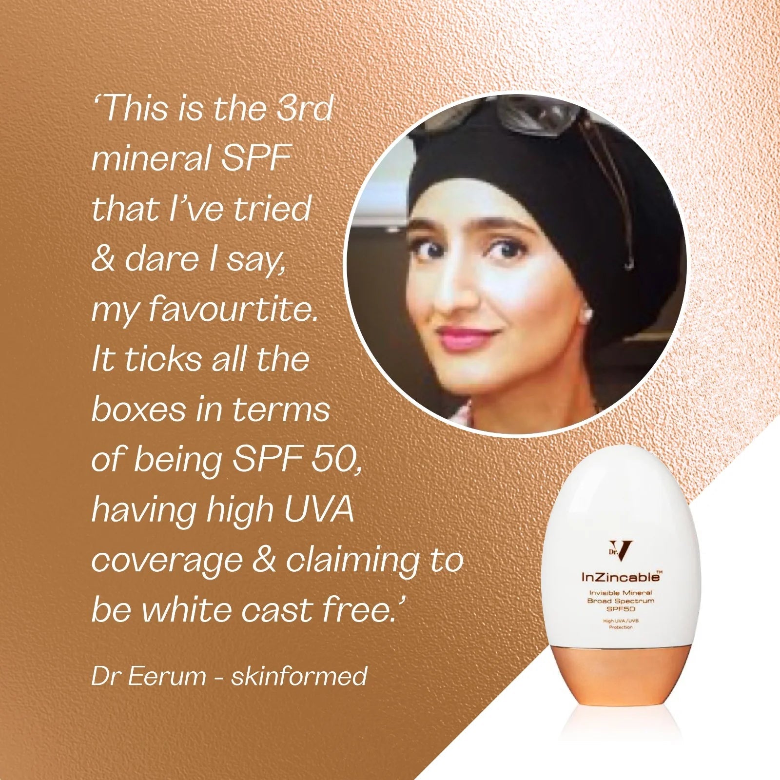 Dr Vanita Rattan Inzincable SPF50 suncream-50ml Dr VanitaGreenhouse Mall Suit 25, Ngong Road, Kilimani, Nairobi Kenya