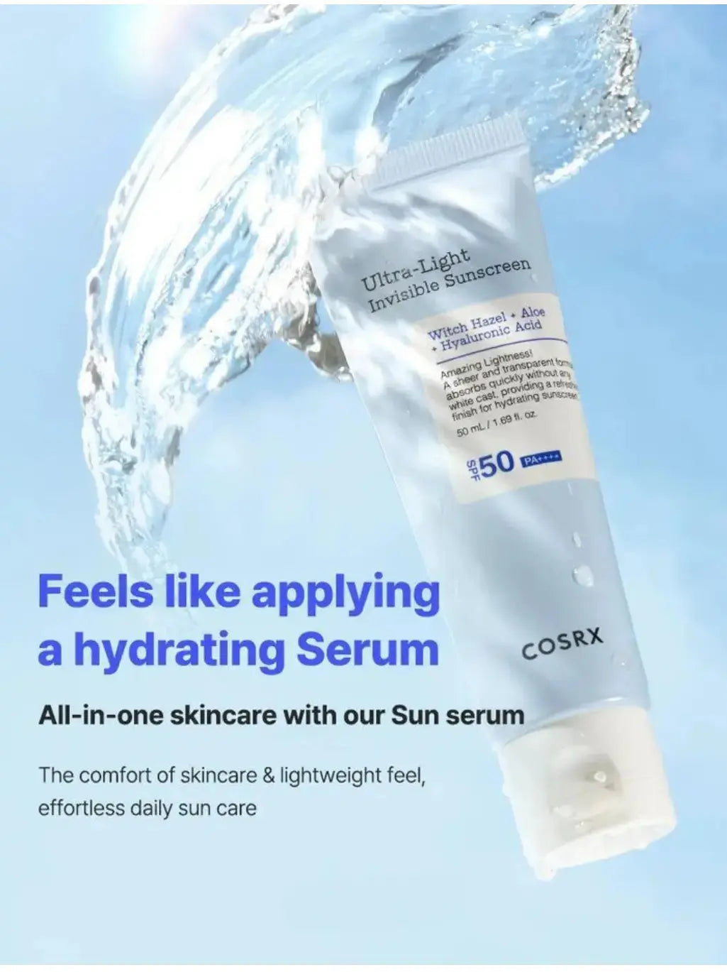 COSRX Ultra-Light Invisible Sunscreen SPF 50 PA++++ – 50ml CosrxGreenhouse Mall Suit 25, Ngong Road, Nairobi Kenya