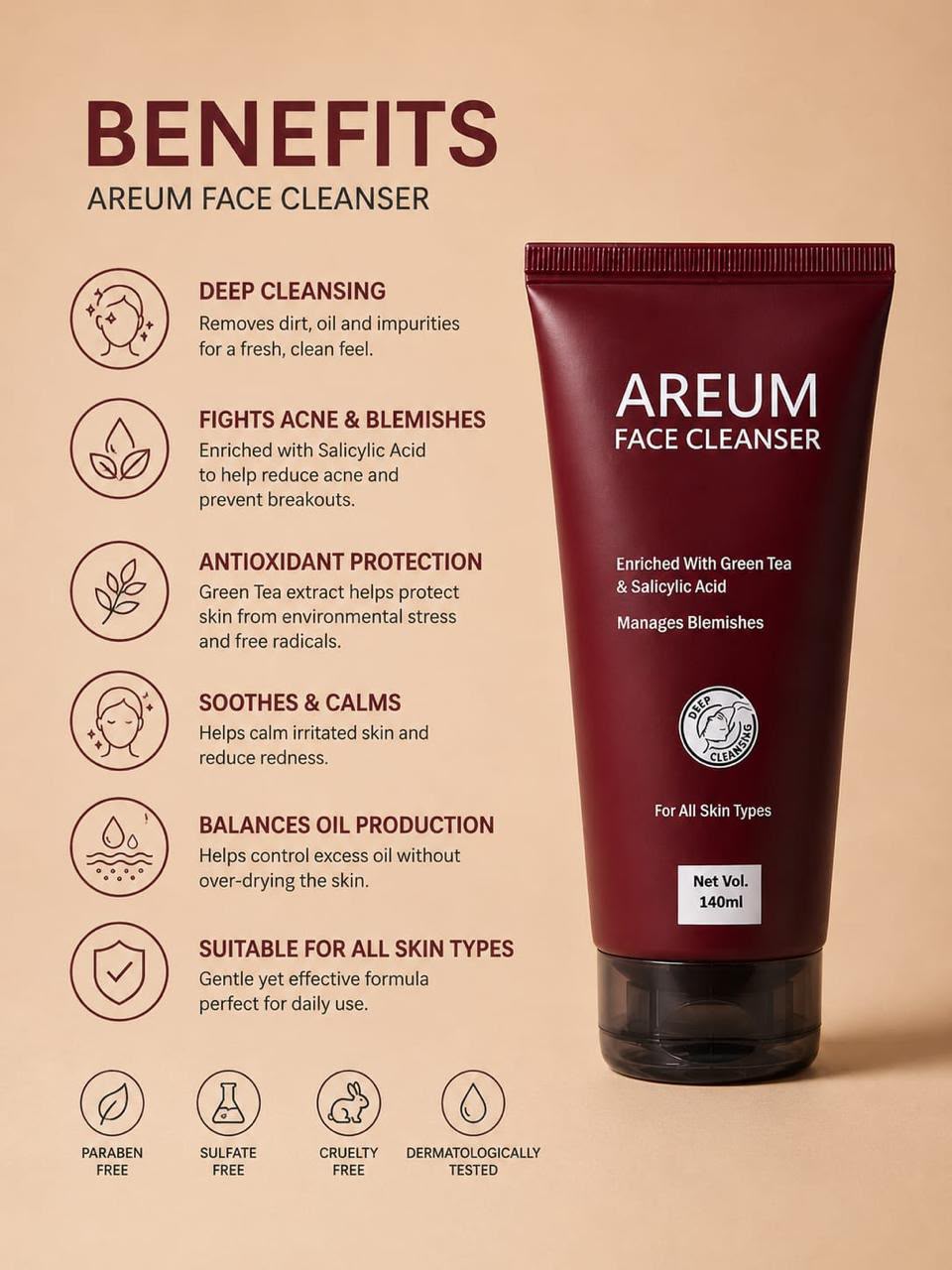 AREUM SALICYLIC ACID FACE CLEANSER 140ML AreumGreenhouse Mall Suit 25, Ngong Road, Kilimani, Nairobi Kenya